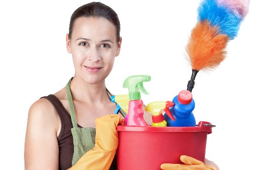 Professional oven cleaning service in a Docklands apartment kitchen