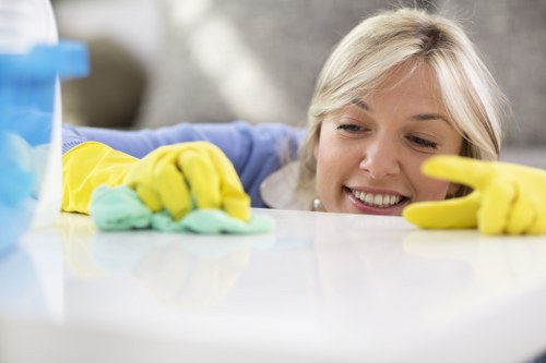Post-construction cleaning in a modern Docklands office space